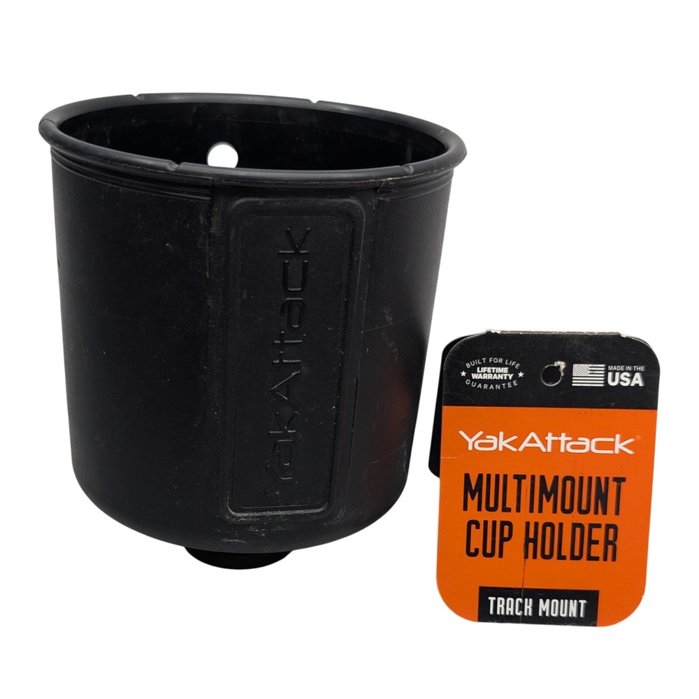YakAttack MultiMount Cup Holder Track Mount SSO-1001 Black Kayak Accessory